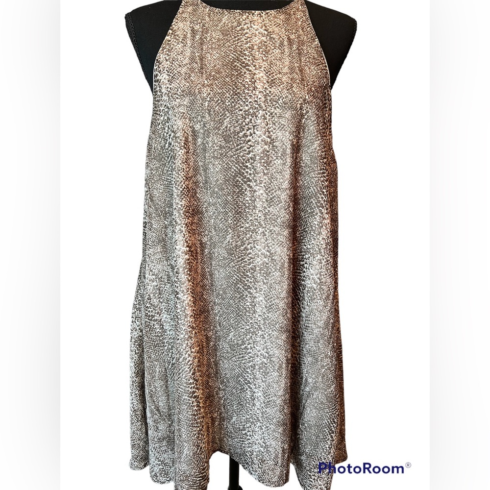 By Together High Neck Halter Style Snake Print A-Line Dress Size M/M